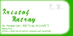 kristof matray business card